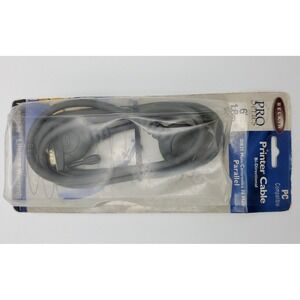 Belkin 6 Ft Parallel Printer Cable DB25 Male Centronics 36 PIN MALE Gray Bidirec